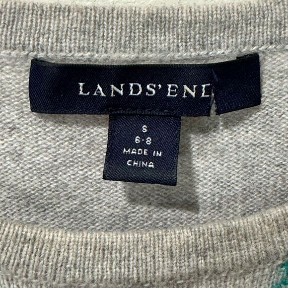 Land’s End grey and blue argyle cashmere sweater size S - Picture 4 of 6